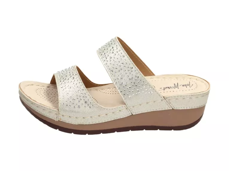 Srebrne klapki, buty damskie Wishot Kl983