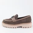 Khaki loafersy damskie, zamszowe mokasyny Potocki 21342