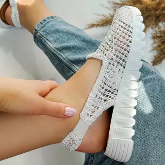 Białe plecione sandały, buty damskie T.Sokolski 806