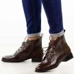 Brązowe lakierowane botki damskie Filippo Dp4824/25