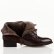 Brązowe lakierowane botki damskie Filippo Dp4824/25