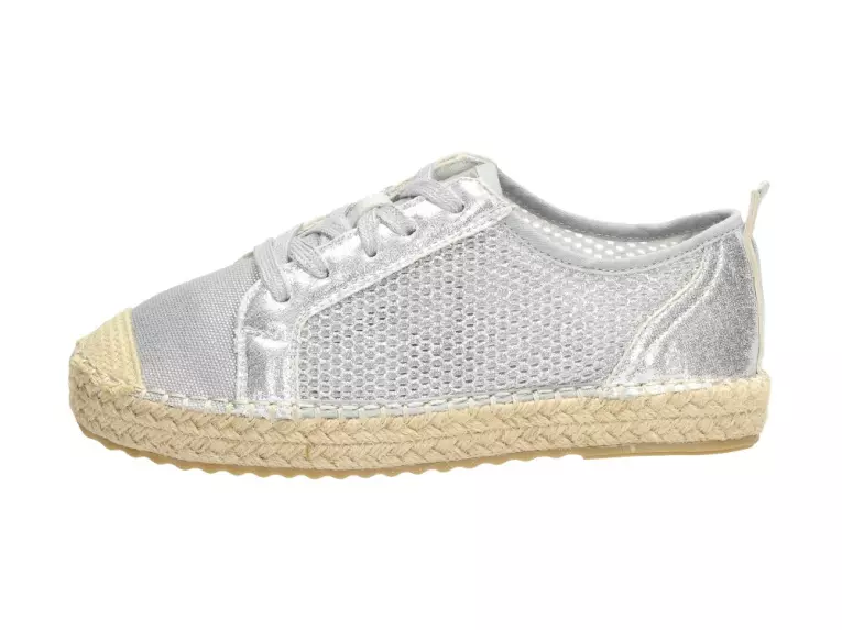 Srebrne espadryle, buty damskie 17704