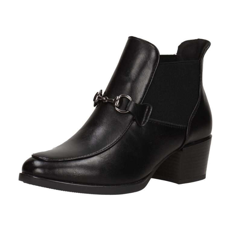 Czarne botki damskie na obcasie VINCEZA 10786 PU