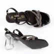 Czarne silikonowe sandały damskie na obcasie z kryształami, transparentne DiA MR-13