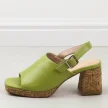 Pistacjowe sandały damskie na słupku Sergio Leone sk572