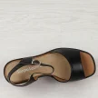 Czarne sandały damskie na koturnie Sergio Leone sk229