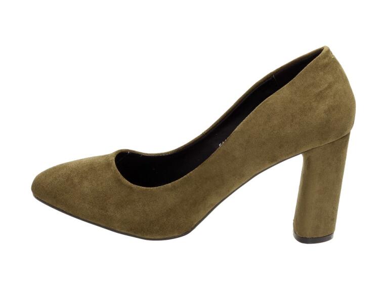 Zamszowe czółenka damskie Vices 5118-29 Khaki