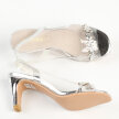 Srebrne silikonowe sandały damskie na szpilce, transparentne SABATINA 1014-20