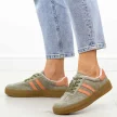 Khaki skórzane półbuty damskie Filippo Dp6764/25