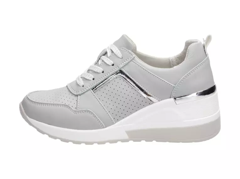 Szare sneakersy damskie S.BARSKI 97627 SKÓRA