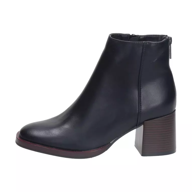 Czarne botki damskie na obcasie SERGIO LEONE BT545 PU