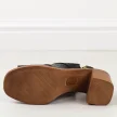 Czarne sandały damskie na słupku Sergio Leone sk565