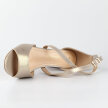 Złote satynowe sandały damskie na słupku z zakrytą piętą SERGIO LEONE SK862