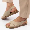 Beżowe skórzane sandały damskie płaskie MUYA 422213