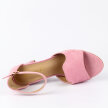 Różowe zamszowe sandały damskie na słupku POTOCKI 21035