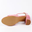 Różowe zamszowe sandały damskie na słupku POTOCKI 21035