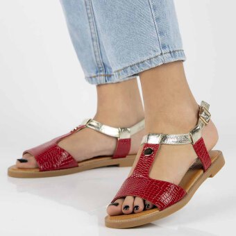 Czerwone sandały damskie FILIPPO DS2099/21