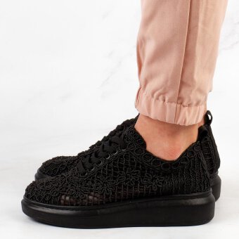 Czarne przewiewne sportowe buty damskie SUZANA 1114