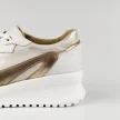 Białe skórzane POLSKIE sneakersy damskie, wiosenne półbuty na platformie DEONI 706