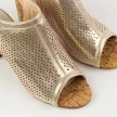 Złote ażurowe lekkie sandały damskie na słupku Sabatina 102-5