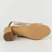 Złote ażurowe lekkie sandały damskie na słupku Sabatina 102-5
