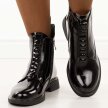 Czarne skórzane botki damskie DiA 52-108
