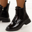 Czarne skórzane botki damskie DiA 52-108