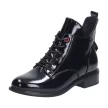 Czarne botki damskie S.BARSKI 207-73 LAKIER