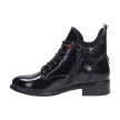 Czarne botki damskie S.BARSKI 207-73 LAKIER