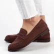 Brązowe zamszowe loafersy, mokasyny damskie La.Fi 016BR-SU