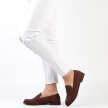 Brązowe zamszowe loafersy, mokasyny damskie La.Fi 016BR-SU