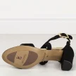 Czarne zamszowe sandały damskie ze skóry na słupku PRESTIGE 2071