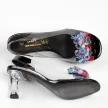 Czarne silikonowe sandały damskie na szpilce, transparentne DiA X950