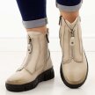 Beżowe skórzane botki damskie Cambell 19376