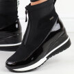 Czarne botki damskie, sneakersy na zimę na koturnie Vinceza 10837