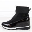 Czarne botki damskie, sneakersy na zimę na koturnie Vinceza 10837