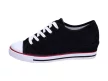 Czarne trampki damskie Cotton Club 7123 Koturn