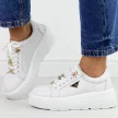 Białe skórzane sneakersy damskie na platformie Filippo Dp6382/24