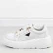 Białe skórzane sneakersy damskie na platformie Filippo Dp6382/24