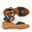 Granatowe sandały damskie na koturnie SERGIO LEONE SK300