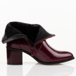 Bordowe lakierowane botki damskie na obcasie M.Daszyński 2337-13