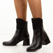 Czarne botki damskie na obcasie M.Daszyński Sa269-1