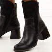 Czarne botki damskie na obcasie M.Daszyński Sa269-1
