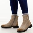 Khaki zamszowe botki damskie Potocki 19328