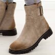 Khaki zamszowe botki damskie Potocki 19328