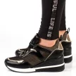 Czarno złote sneakersy, półbuty damskie na koturnie VINCEZA 10743 BK/GL
