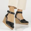 Czarne skórzane sandały damskie z zakrytą piętą i zakryte palce FILIPPO DP3519/23