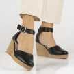 Czarne skórzane sandały damskie z zakrytą piętą i zakryte palce FILIPPO DP3519/23