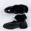 Czarne lakierowane botki damskie z futerkiem DiA 870-74