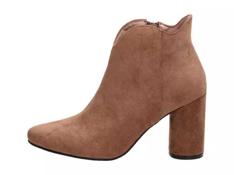 Botki damskie na słupku Filippo Dbt1538 Taupe